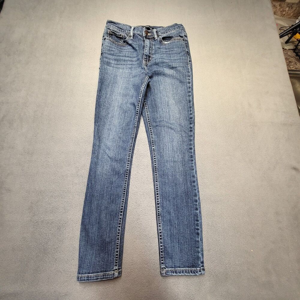 Calvin Klein Jeans Womens 4 Blue High‎ Rise Skinny Leg Distressed Stretch Denim